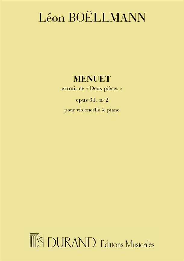 Piece Nø 2 -Menuet Op 31 Pour Violoncelle Et Piano